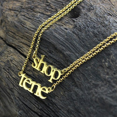 Double Layer Mini Name Necklace Gold Plated - Custom Jewellery By All Uniqueness