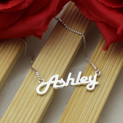 Silver Retro Name Necklace - Custom Jewellery By All Uniqueness