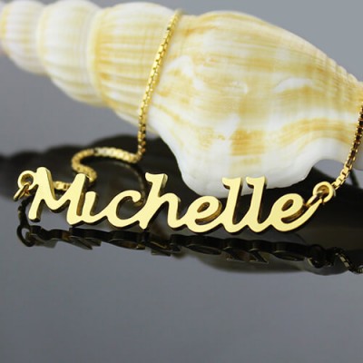 HandWriting Name Necklace Gold Plate - Custom Jewellery By All Uniqueness