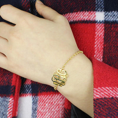 Gold Plated Monogram Bracelet - Custom Jewellery By All Uniqueness