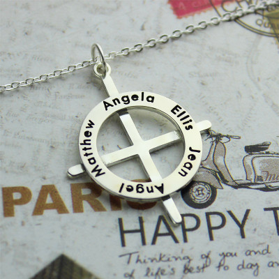 Silver Latin Style Circle Cross Necklace with Any Names - Custom Jewellery By All Uniqueness