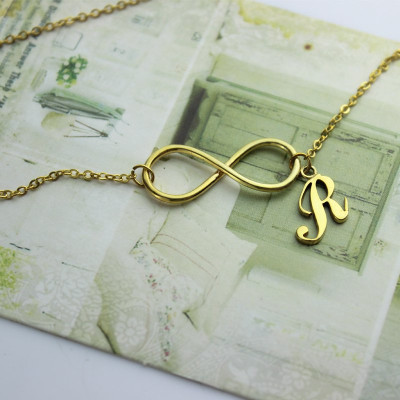 Infinity Knot Initial Necklace Gold plating - Custom Jewellery By All Uniqueness