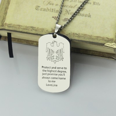 Man s Dog Tag Eagle Name Necklace - Custom Jewellery By All Uniqueness