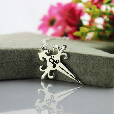 Silver St James Cross Name Necklace - Custom Jewellery By All Uniqueness
