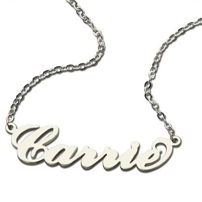 Carrie Name Necklace Silver - Custom Jewellery By All Uniqueness