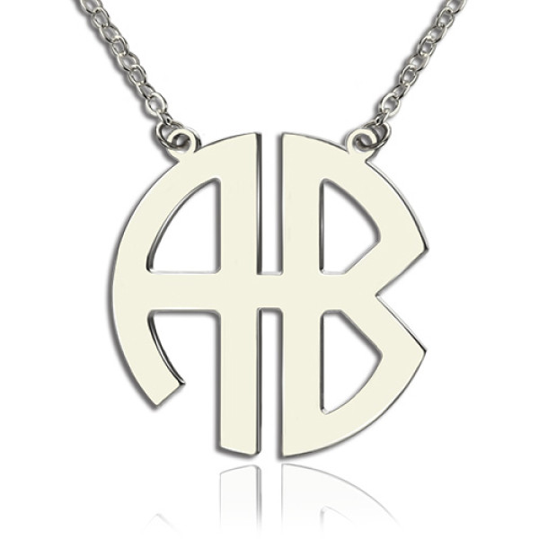 Personailzed Silver Two Initial Block Monogram Pendant - Custom Jewellery By All Uniqueness