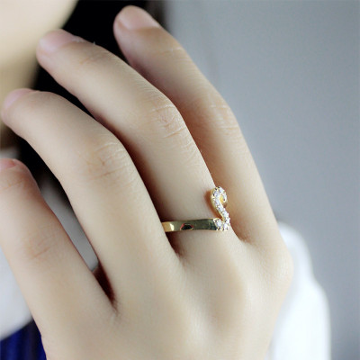 Custom Birthstone Initial Ring Gold Plated - Custom Jewellery By All Uniqueness