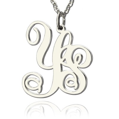 Silver 2 Initial Monogram Necklace - Custom Jewellery By All Uniqueness