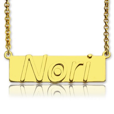 Custom Nameplate Bar Necklace Gold Plated - Custom Jewellery By All Uniqueness