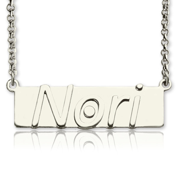 Nameplate Bar Necklace Silver - Custom Jewellery By All Uniqueness