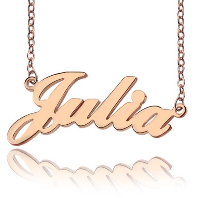Solid Rose Gold Plated Julia Style Name Necklace - Custom Jewellery By All Uniqueness