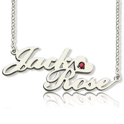 Nameplate Necklace Double Name Silver - Custom Jewellery By All Uniqueness