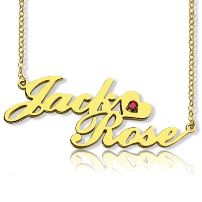 Gold Double Nameplate Necklace Carrie Style - Custom Jewellery By All Uniqueness