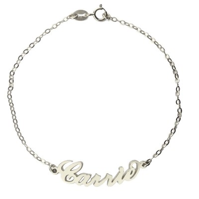 Silver Carrie Name Bracelet - Custom Jewellery By All Uniqueness