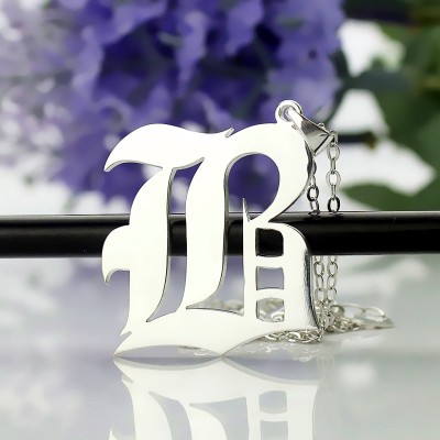 Initial Letter Charm Old English Silver - Custom Jewellery By All Uniqueness