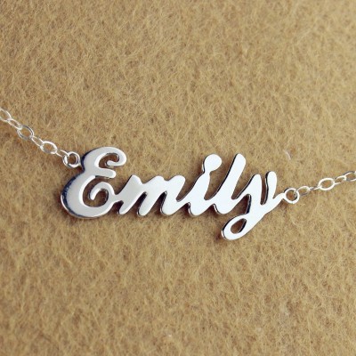 Custom Cursive Name Necklace Silver - Custom Jewellery By All Uniqueness
