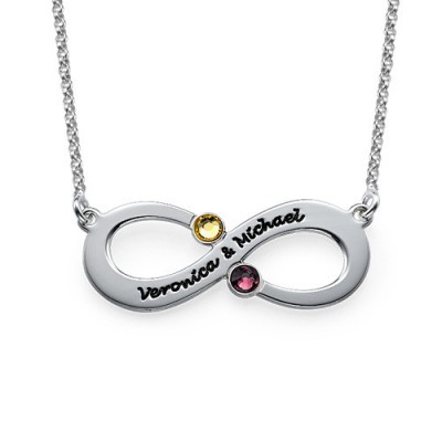 Couple s Infinity Necklace with Birthstones - Custom Jewellery By All Uniqueness