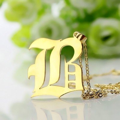 Custom Mens Initial Letter Charm Old English Gold Plated - Custom Jewellery By All Uniqueness