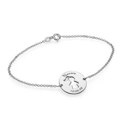 Cut Out Mum Bracelet/Anklet in Silver - Custom Jewellery By All Uniqueness
