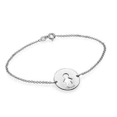 Cut Out Mum Bracelet/Anklet in Silver - Custom Jewellery By All Uniqueness