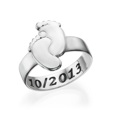 Engraved Baby Feet Ring - Custom Jewellery By All Uniqueness