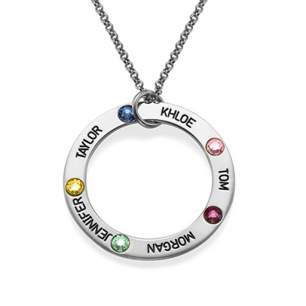 Engraved Birthstone Necklace for Mum - Custom Jewellery By All Uniqueness