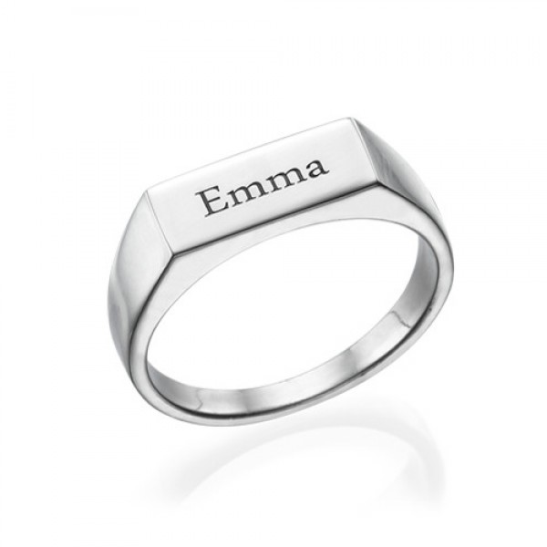 Engraved Signet Ring in Silver - Custom Jewellery By All Uniqueness