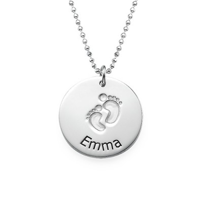 Engraved Silver Baby Steps Necklace - Custom Jewellery By All Uniqueness
