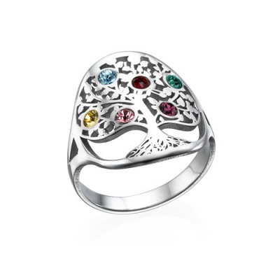Family Tree Jewellery - Birthstone Ring - Custom Jewellery By All Uniqueness