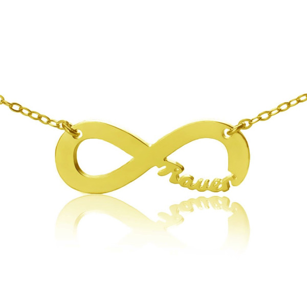 Gold Plated Infinity Name Necklace - Custom Jewellery By All Uniqueness