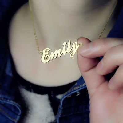 Cursive Nameplate Necklace Gold Plated - Custom Jewellery By All Uniqueness