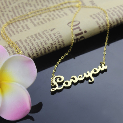 Cursive Name Necklace Gold Plated - Custom Jewellery By All Uniqueness