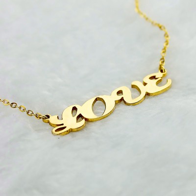 Gold Plated Capital Name Necklace - Custom Jewellery By All Uniqueness
