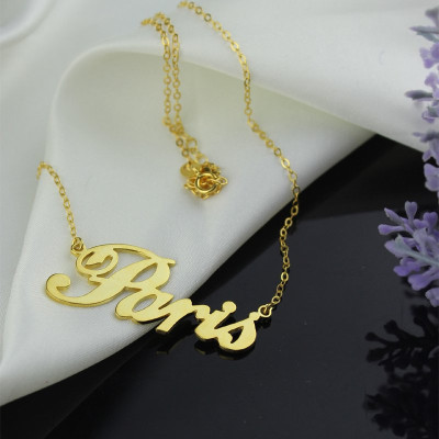 Gold Plating Name Necklace "Paris" - Custom Jewellery By All Uniqueness