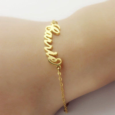 Gold Plated Carrie Name Bracelet - Custom Jewellery By All Uniqueness