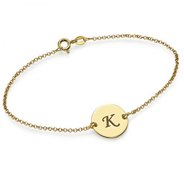 Engraved Gold Plated Disc Bracelet/Anklet - Custom Jewellery By All Uniqueness