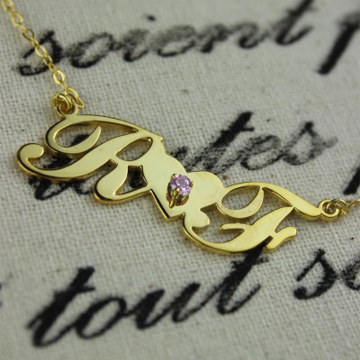 Gold Plated Two Initials Necklace - Custom Jewellery By All Uniqueness