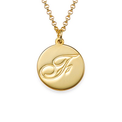 Gold Plated Initial Pendant with Script Font - Custom Jewellery By All Uniqueness