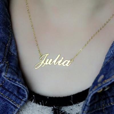 Classic Name Necklace in Gold Plated - Custom Jewellery By All Uniqueness