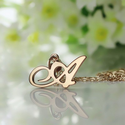Custom Letter Necklace Rose Gold Plated - Custom Jewellery By All Uniqueness