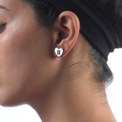 Heart Initial Earrings - Custom Jewellery By All Uniqueness