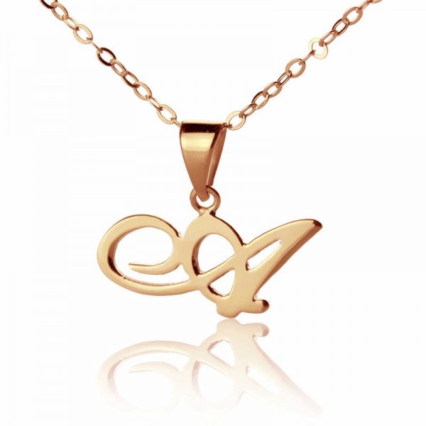 Custom Letter Necklace Rose Gold Plated - Custom Jewellery By All Uniqueness