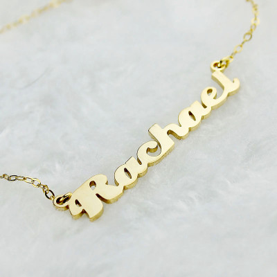 Gold Puff Font Name Necklace - Custom Jewellery By All Uniqueness
