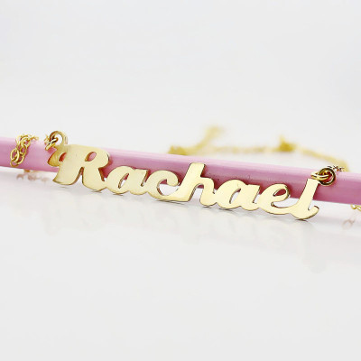 Gold Puff Font Name Necklace - Custom Jewellery By All Uniqueness