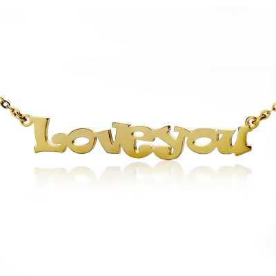 Cute Cartoon Ravie Font Gold Plated Name Necklace - Custom Jewellery By All Uniqueness