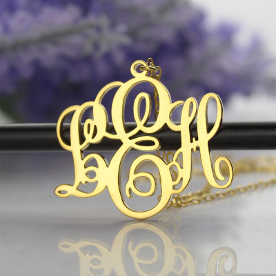 Perfect Fancy Monogram Necklace Gift Gold Plated - Custom Jewellery By All Uniqueness