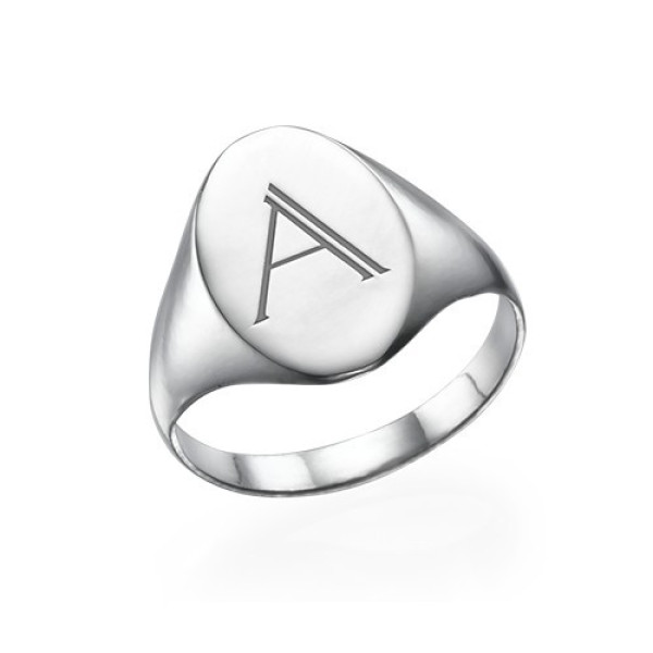 Initial Signet Ring in Silver - Custom Jewellery By All Uniqueness