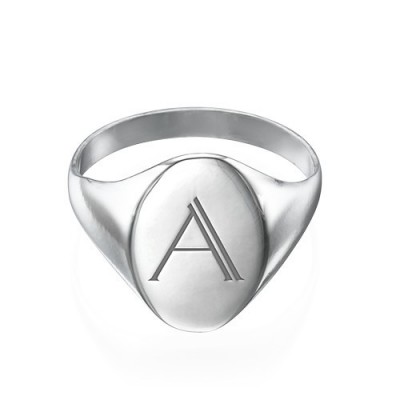 Initial Signet Ring in Silver - Custom Jewellery By All Uniqueness
