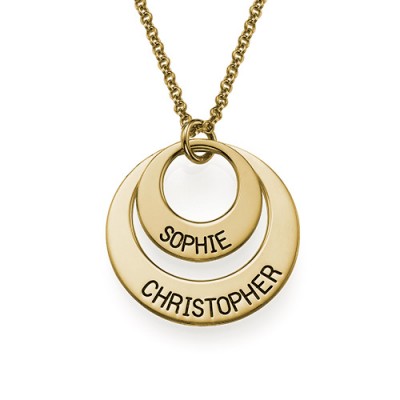 Jewellery for Mums - Disc Necklace in Gold Plating - Custom Jewellery By All Uniqueness