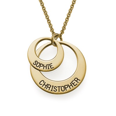 Jewellery for Mums - Disc Necklace in Gold Plating - Custom Jewellery By All Uniqueness
